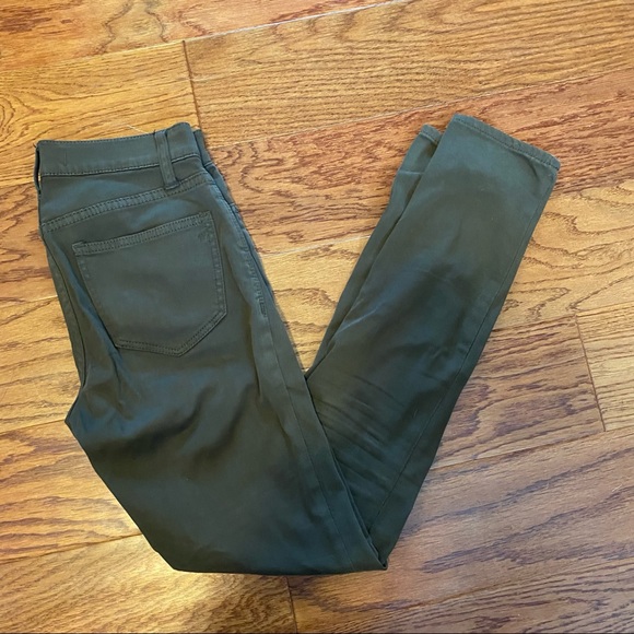 Madewell Skinny Skinny Sateen Jeans 8” rise olive green jeans - Picture 3 of 5